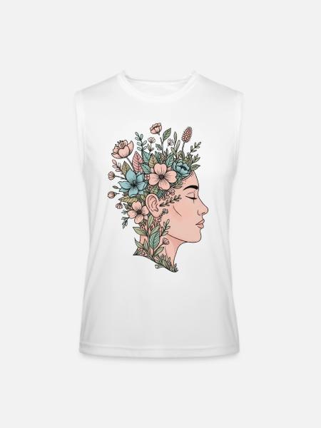 Blooming Mind - Men’s Performance Sleeveless Shirt - white