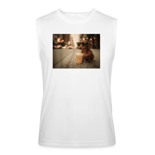 Funny Dachshund Iced Coffee Lover Tee - Men’s Performance Sleeveless Shirt