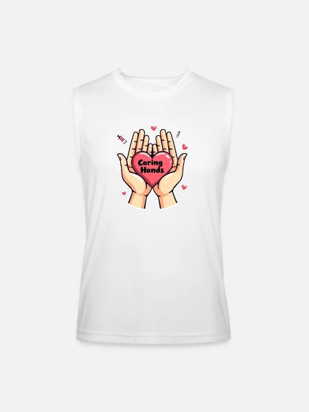 Caring Hands - Men’s Performance Sleeveless Shirt - white