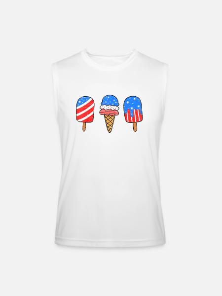 4th July Ice American - Men’s Performance Sleeveless Shirt - white