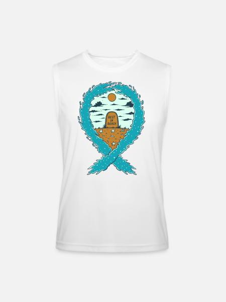 REST IN BEACH - Men’s Performance Sleeveless Shirt - white