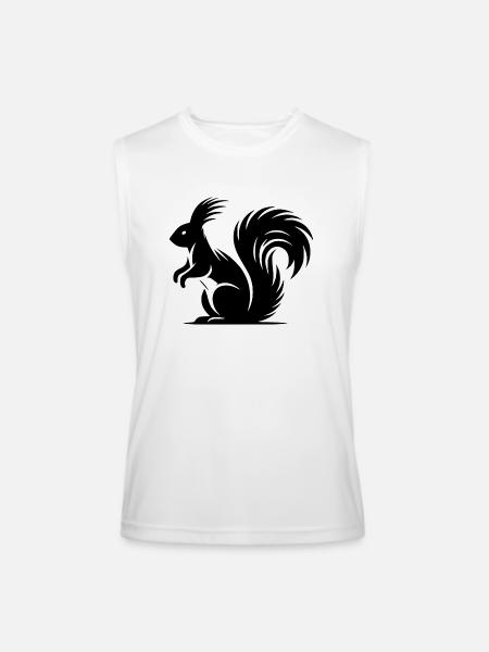 Squirrel Tattoo Style Drawing - Men’s Performance Sleeveless Shirt - white