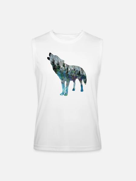 Howling wolf - Men’s Performance Sleeveless Shirt - white - Front