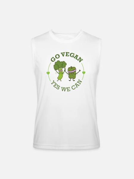 Go Vegan - Men’s Performance Sleeveless Shirt - white