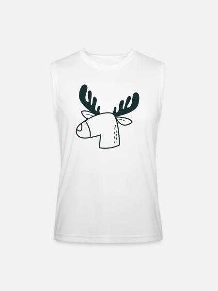 moosy mooses head - Men’s Performance Sleeveless Shirt - white