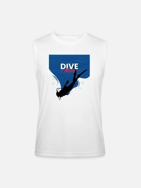 Dive More - Men’s Performance Sleeveless Shirt - white