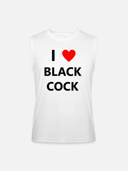 Black Cock Penis Dick Big BBC Sex Oral Blowjob - Men’s Performance Sleeveless Shirt - white - Front
