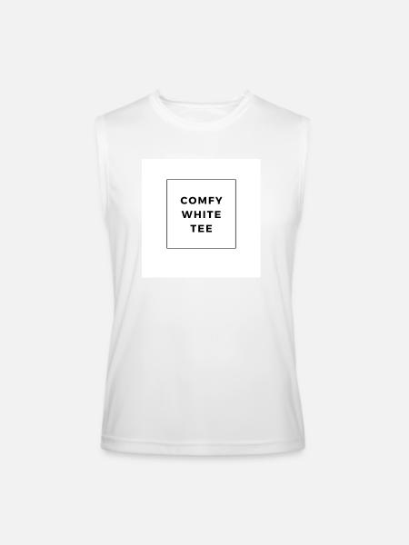 Comfy White Tee - Men’s Performance Sleeveless Shirt - white