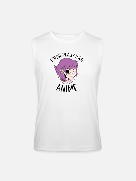 I Just Really Love Anime - Men’s Performance Sleeveless Shirt - white