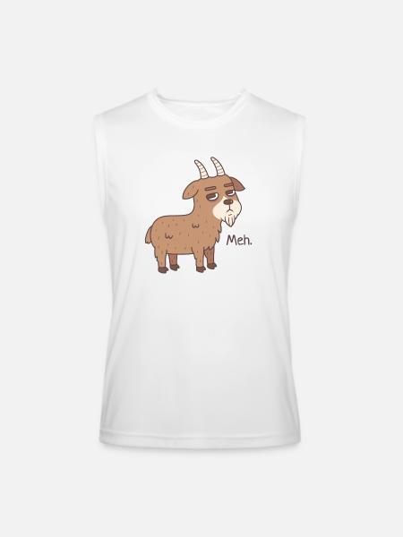 Goat Meh Funny Doodle - Men’s Performance Sleeveless Shirt - white