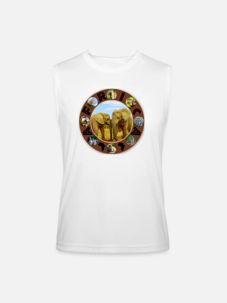 Blue Sky Elephants Africa Circle - Men’s Performance Sleeveless Shirt - white