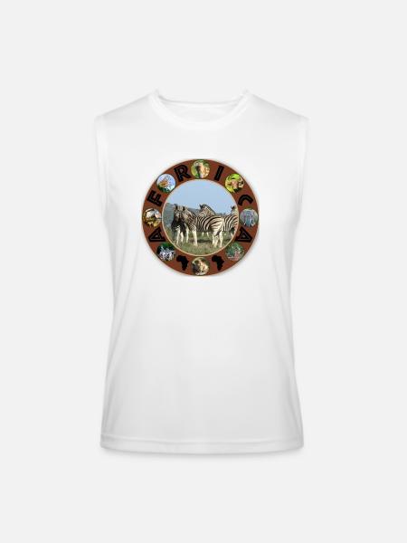 blue sky zebra africa circle - Men’s Performance Sleeveless Shirt - white