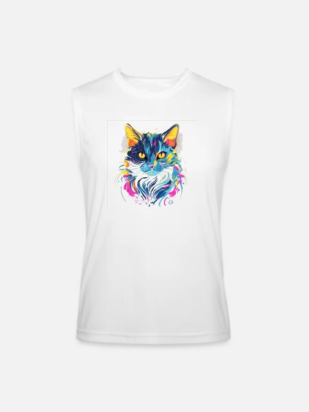 Blue Cat - Men’s Performance Sleeveless Shirt - white