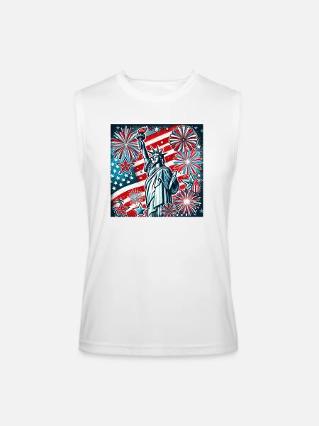 July 4th - Men’s Performance Sleeveless Shirt - white
