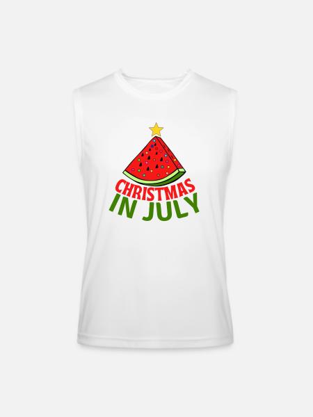 CHRISTMAS IN JULY - Men’s Performance Sleeveless Shirt - white