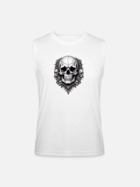 Skull faces - Men’s Performance Sleeveless Shirt - white