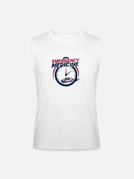 Life Saver Design - Men’s Performance Sleeveless Shirt - white