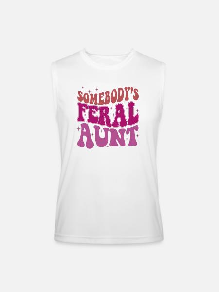 Somebody's Feral Aunt - Men’s Performance Sleeveless Shirt - white