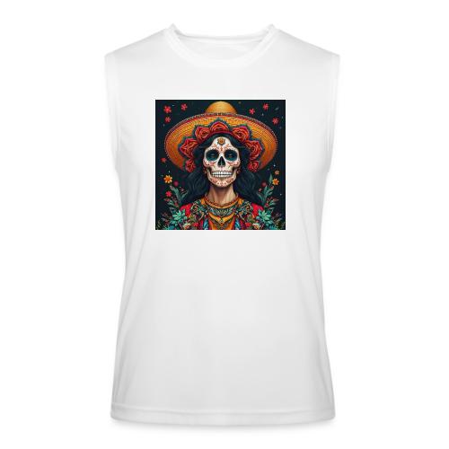 Charra Skull Art | Traditional Mexican Design - Men’s Performance Sleeveless Shirt