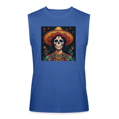 Charra Skull Art | Traditional Mexican Design - Men’s Performance Sleeveless Shirt