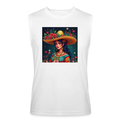 Mexican Design, Regional Mexican Charro Woman - Men’s Performance Sleeveless Shirt