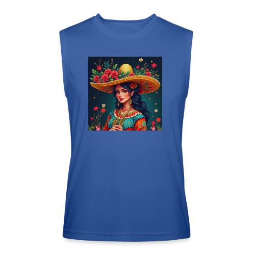 Mexican Design, Regional Mexican Charro Woman - Men’s Performance Sleeveless Shirt