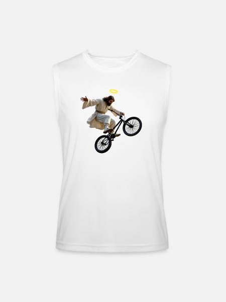 BMX Jesus - Men’s Performance Sleeveless Shirt - white