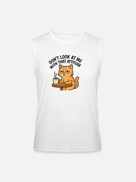 Unimpressed cat - Men’s Performance Sleeveless Shirt - white