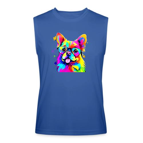 Vibrant Pup: Abstract Dog Art - Men’s Performance Sleeveless Shirt