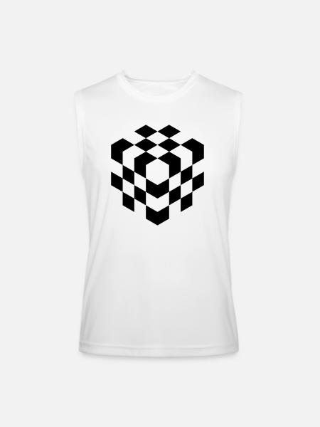 Checkered Cube - Men’s Performance Sleeveless Shirt - white - Front