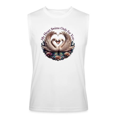 My Heart Swims Only for You Swan Heart T-Shirt - Men’s Performance Sleeveless Shirt