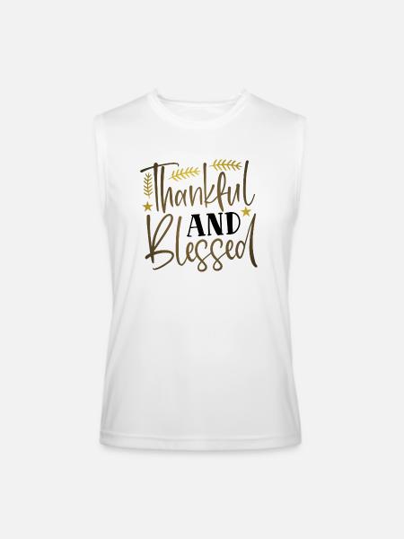 thankful - Men’s Performance Sleeveless Shirt - white