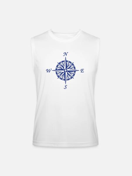 Compass Rose - Men’s Performance Sleeveless Shirt - white