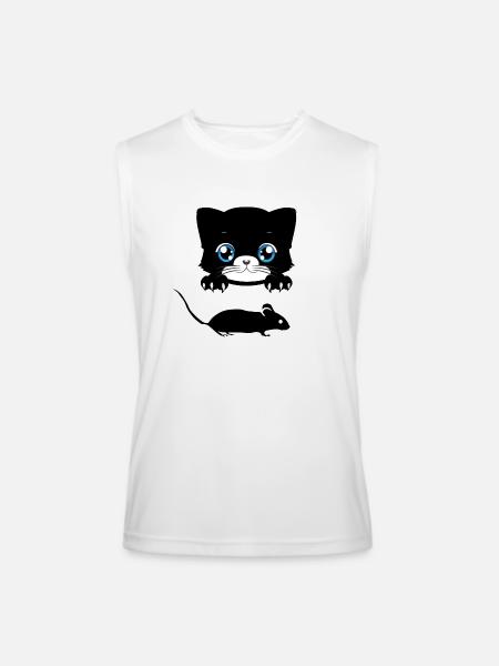 Cat Mouse - Men’s Performance Sleeveless Shirt - white