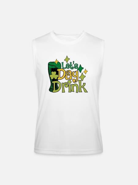 Lets Day Drink green - Men’s Performance Sleeveless Shirt - white