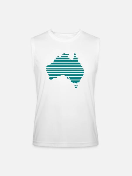 Australia map in stripes - Men’s Performance Sleeveless Shirt - white - Front
