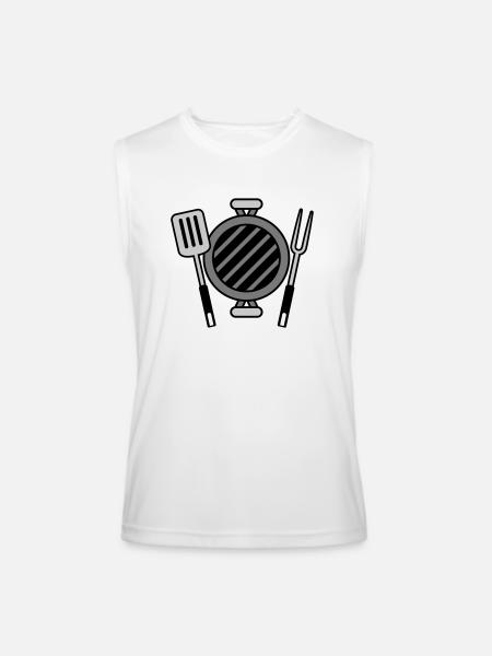 BBQ grill master charcoal - Men’s Performance Sleeveless Shirt - white