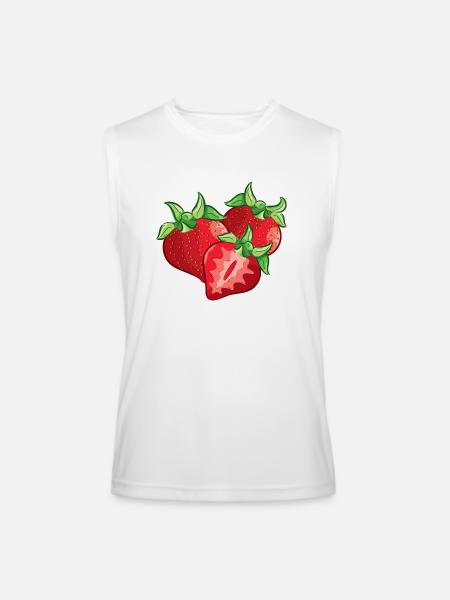 Strawberry Slice - Men’s Performance Sleeveless Shirt - white