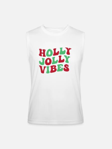 Holly Jolly Vibes Groovy - Men’s Performance Sleeveless Shirt - white - Front