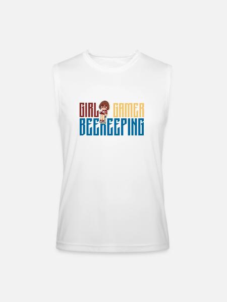 Girl Gamer Beekeeping - Men’s Performance Sleeveless Shirt - white - Front