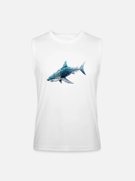shark - Men’s Performance Sleeveless Shirt - white