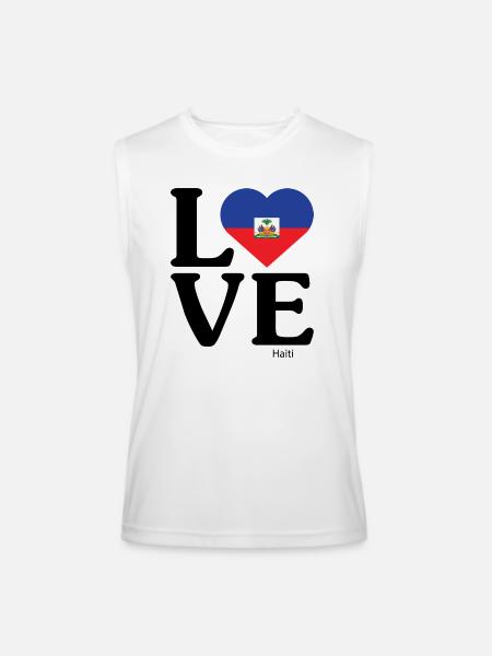 Love Haiti - Men’s Performance Sleeveless Shirt - white