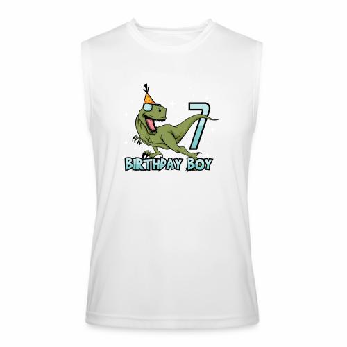 Happy Birthday Boy Dino Dinosaur 7 Gift Idea - Men’s Performance Sleeveless Shirt