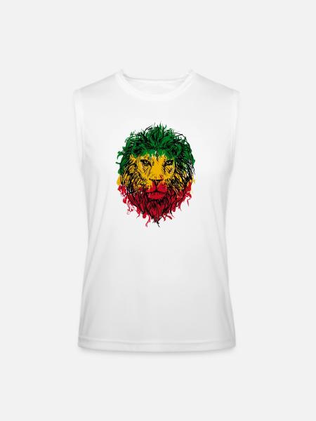 Africa map rasta lion - Men’s Performance Sleeveless Shirt - white