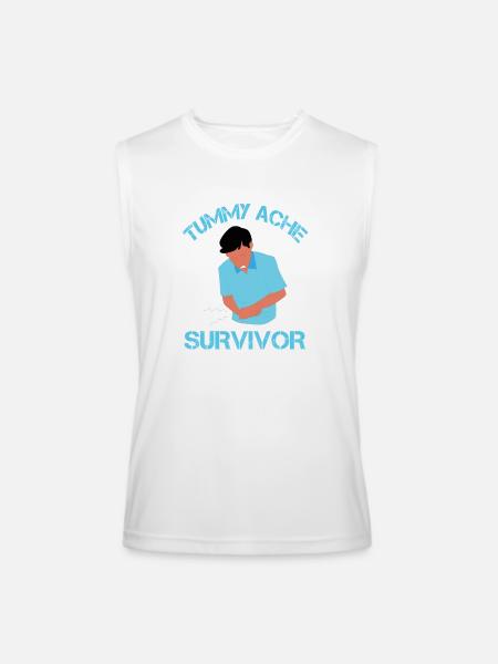 Tummy Ache Survivor - Men’s Performance Sleeveless Shirt - white