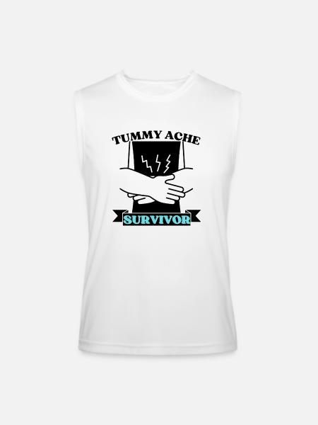 Tummy Ache Survivor - Men’s Performance Sleeveless Shirt - white