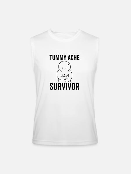 Tummy Ache Survivor - Men’s Performance Sleeveless Shirt - white