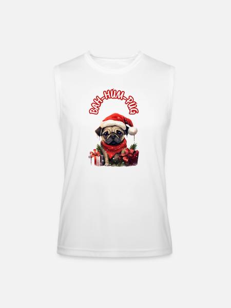 Bah Hum Pug - Men’s Performance Sleeveless Shirt - white