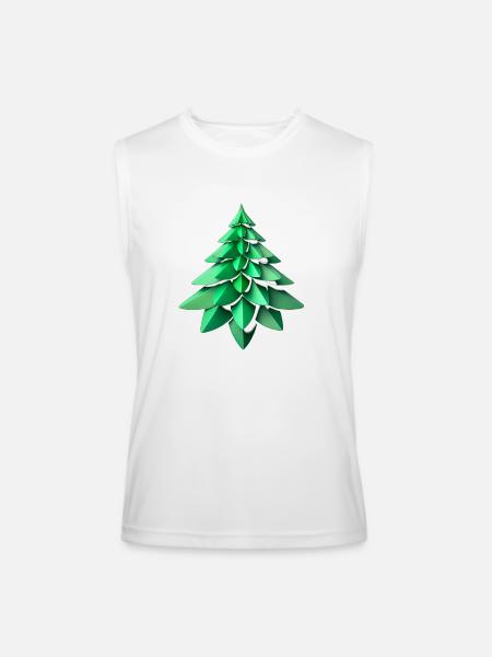 fractal green tree6 - Men’s Performance Sleeveless Shirt - white