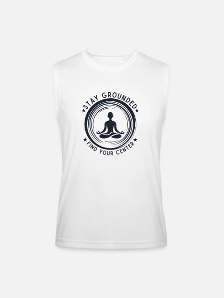 Meditative Silhouette - Men’s Performance Sleeveless Shirt - white